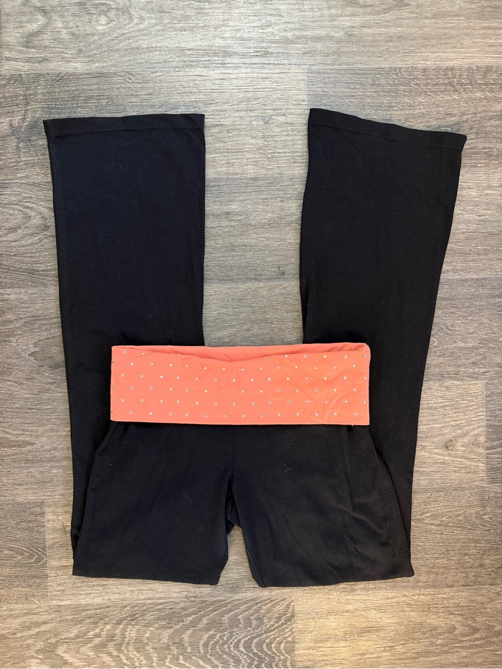 Y2K Rhinestone Foldover Flare Pants